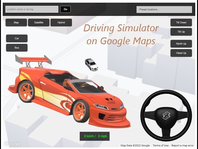Car Driving Game on Google Maps 