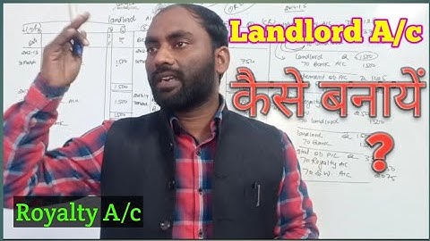 How to Create Landlord A/c|B.Com |Royalty Account