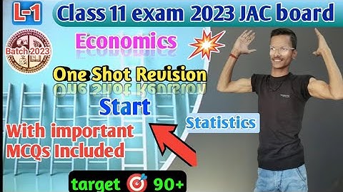 Statistics for economics class 11th / Economics chapter 1 / jac board exam 2023 revision lecture 1