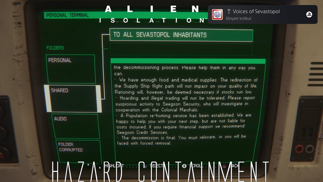 Alien: Isolation - Hazard Containment - YouTube