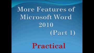 Computer Science - Class 6 - More Features of Microsoft Word 2010. (Part 1)