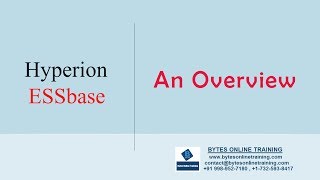 Introduction to Hyperion ESSbase | Demo of ESSbase | Bytes Online Training