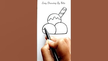Very Easy Ice-cream Cone Drawing..
