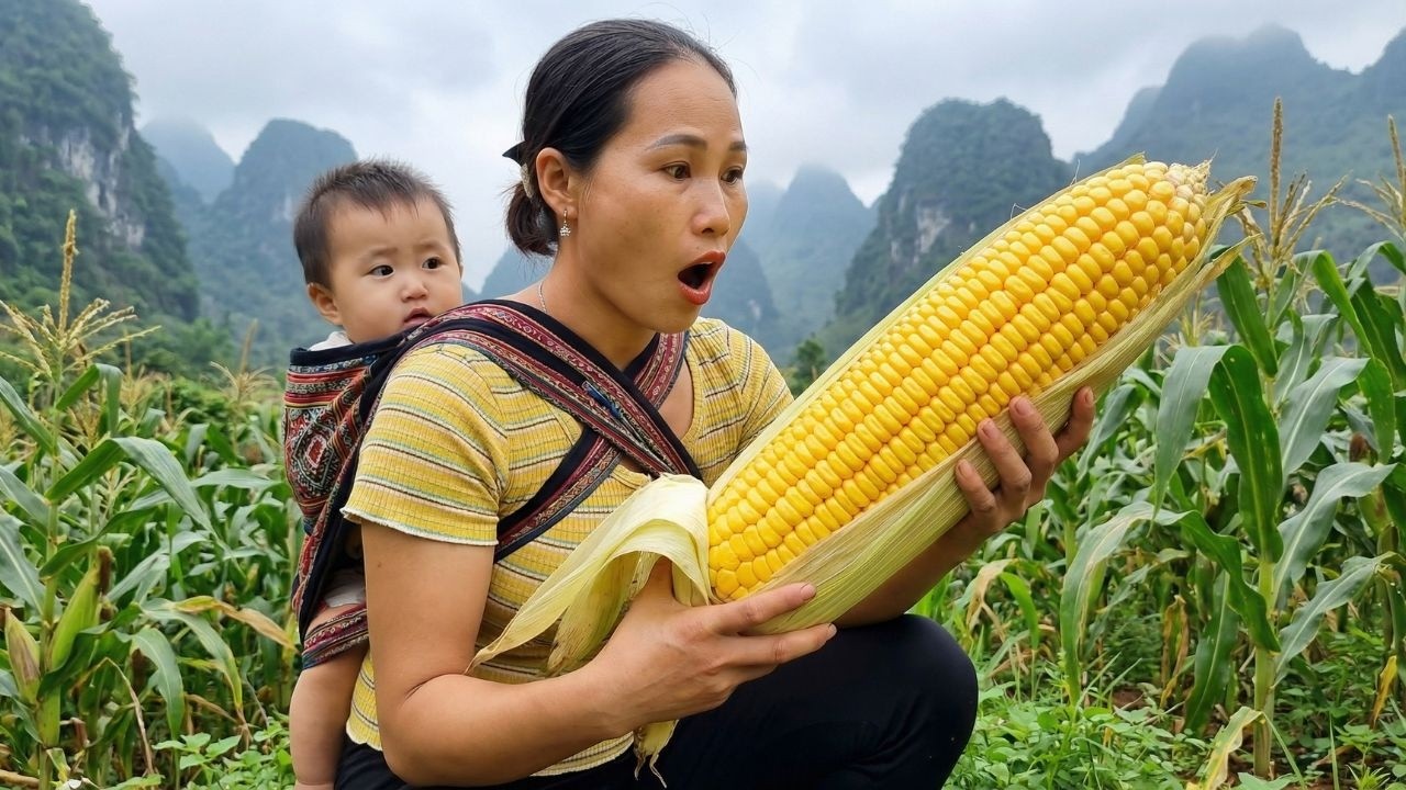 Early Morning Corn Harvest | Selling at the Market & Cooking Together on the Farm