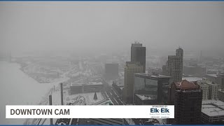 WATCH: The moment a snow squall sweeps through Downtown Toledo