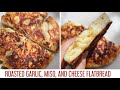 Nobake roasted garlic cheese  miso flat bread vegan