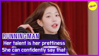 картинка: [HOT CLIPS][RUNNINGMAN] Ее талант ее красивость. Она может уверенно сказать это. (ENGSUB)
