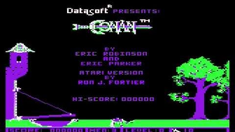Atari 8-bit Conan (Datasoft) title screen