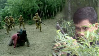 Movie!Japanese troops chasing civilians,the boy emerges and wipes out a platoon of Japanese troops.