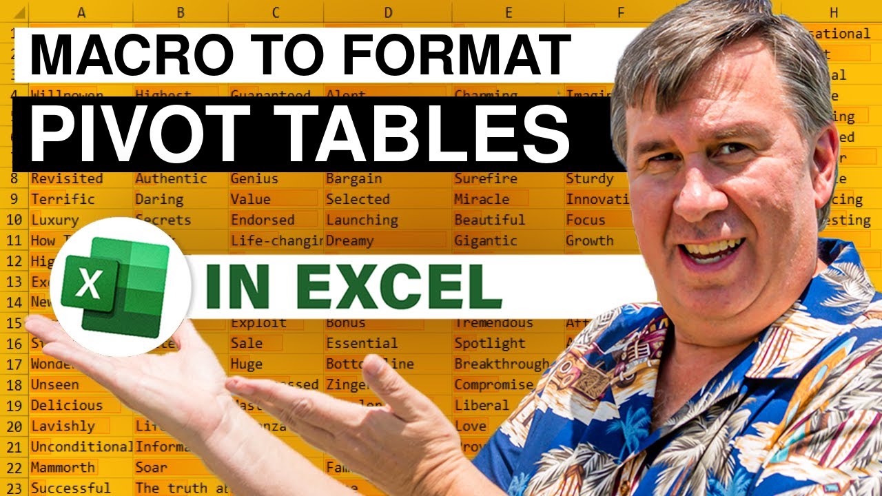 Excel Macro to Format Pivot Tables Episode 1027 YouTube