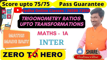 Trigonometry Ratios Upto Transformations, important SAQ
