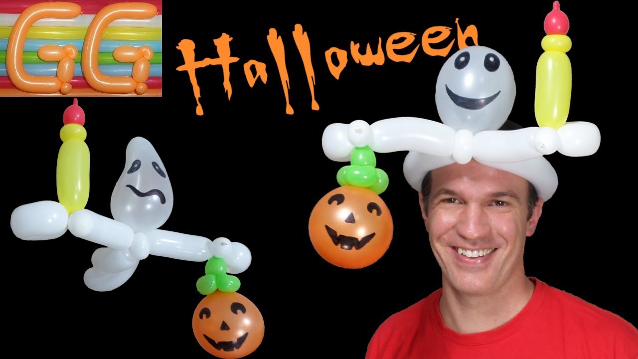 fantasma halloween - sombrero con globos #4 - globoflexia - figuras con globos