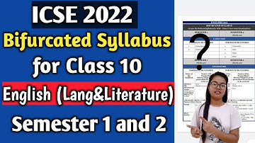 ICSE 2022 Bifurcated Syllabus for Class 10 English| Semester 1 & 2 (Lang & Literature)