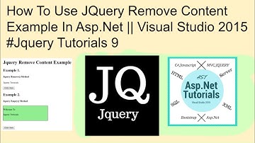 How to use jquery remove content example in asp.net || visual studio 2015 #jquery tutorials 9