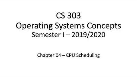 Introduction to CPU Scheduling | Operating Systems Concepts (CS 303) | UOP