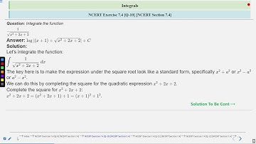 Integrals NCERT Exercise 7.4 Part 11 #SATHEE_ENGG #swayamprabha #engineeringexams