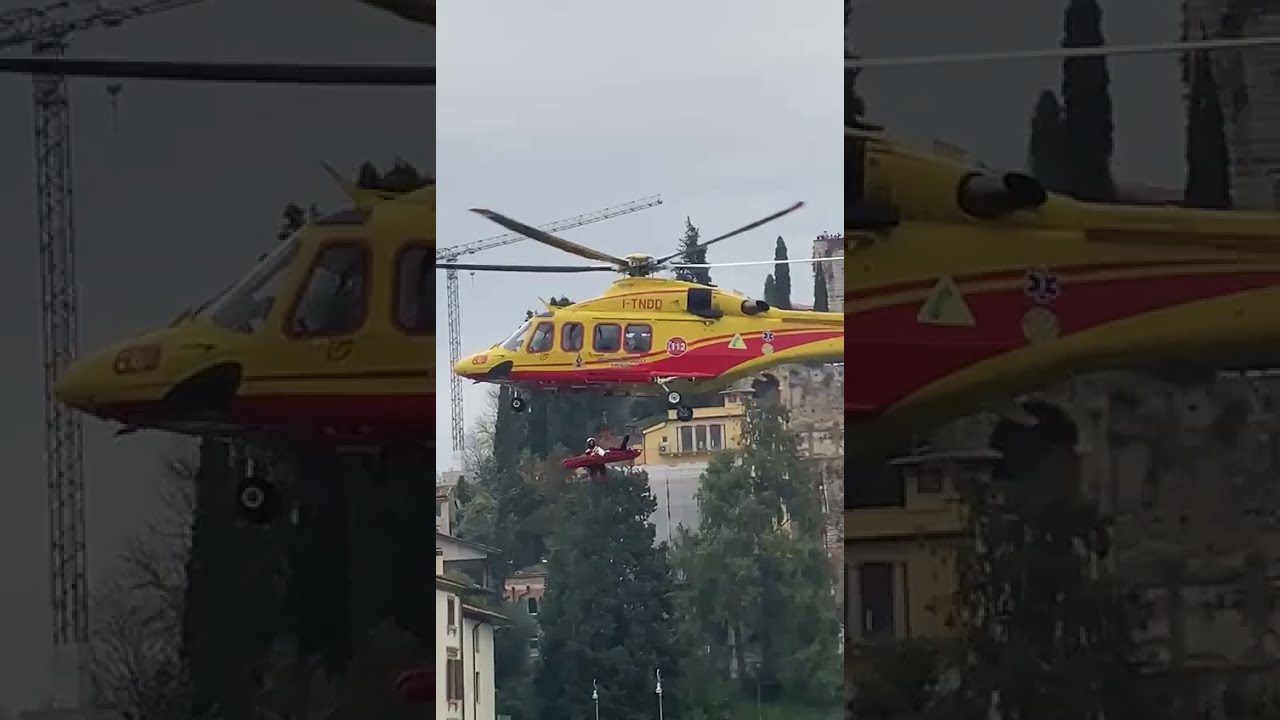 L'elicottero di Trento salva un 15enne nell'Adige a Verona