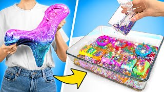 Mixing All Shiny Glitter Makeup ✨💖 Easy DIY & Shiny Cardboard Crafts by Imagine PlayWorld