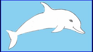 كيفية رسم دولفين في دقيقة - How to Draw a Dolphin in a minute: (Easy) Step by Step