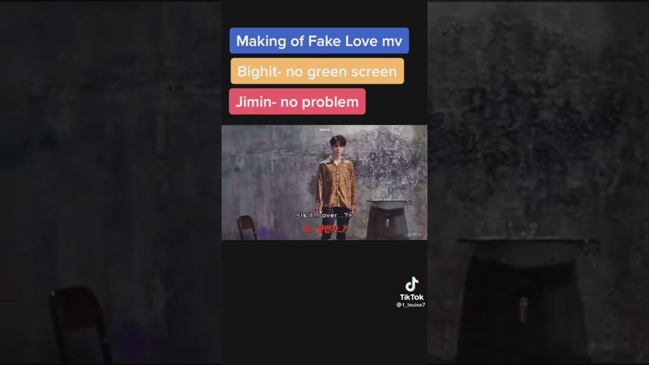 Making of fake love MV Bighit- no green screen Jimin- no problem...