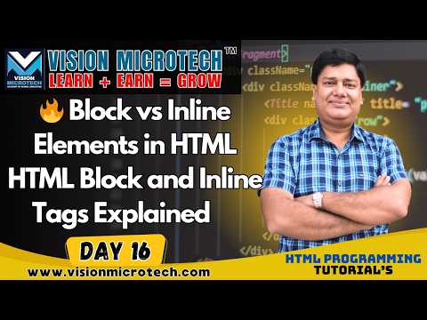 Block vs Inline Elements in HTML | HTML Block and Inline Tags Explained