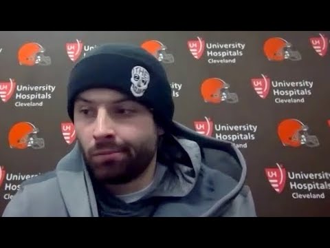 Baker Mayfield walks off postgame interview after Browns lose to Jets