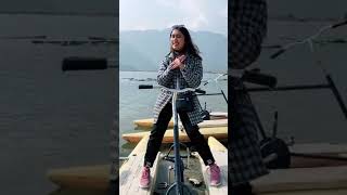 Pokhara Fewa Talma Cycle Chalaudai xu hai ma gaich Rachana Rimal Cute video #shorts