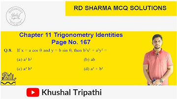 If x = a cosθ and y = b sinθ, then b²x² + a²y² = | rd sharma class 10 solutions | Trigonometric