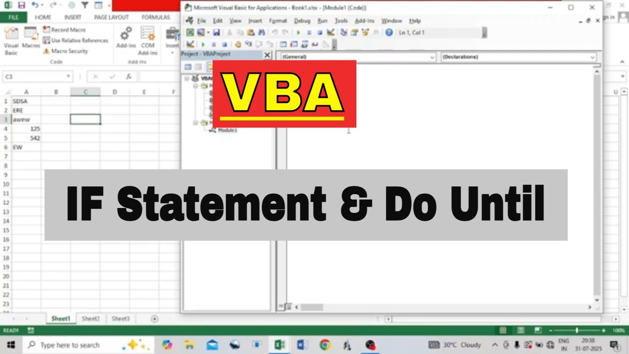 vba: coding do loops - youtube Images High Quality... VBA - IF Statement and Do Until | VBA Do Until Loop | #vba | #vbaexcel ...