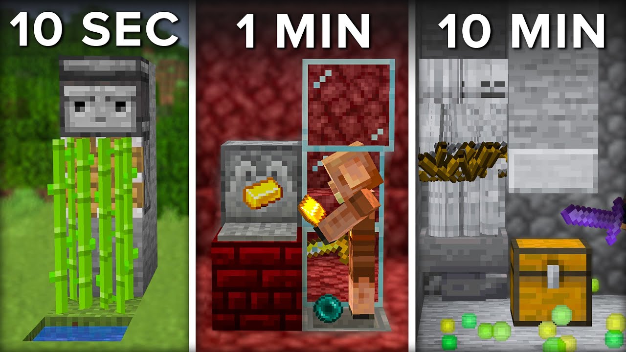 Minecraft Farm In 10 Seconds, 1 Minute \U0026 10 Minutes