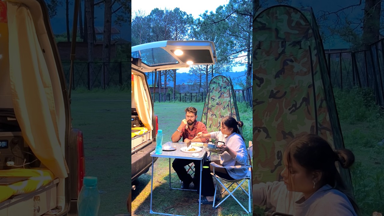 Vanlife in INDIA🇮🇳| Camping in Mountains😍| Road trip to Himachal  #carcamping #travel #campervan