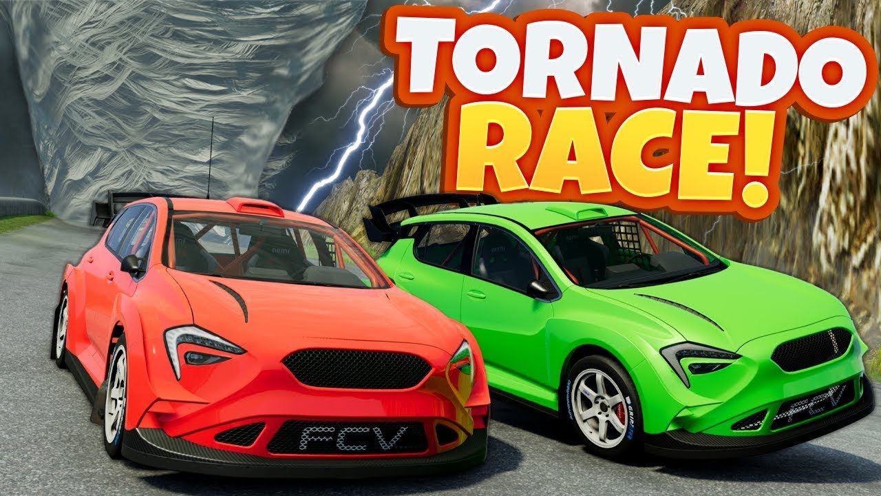 Testing CARS vs FAST TORNADO on a Mountain in BeamNG Drive Mods!