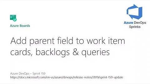 #azuredevopssprints 159 - Add parent field to work item cards, backlog and queries