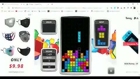 Tetris on tetris.com - 58,246 points - 87 lines