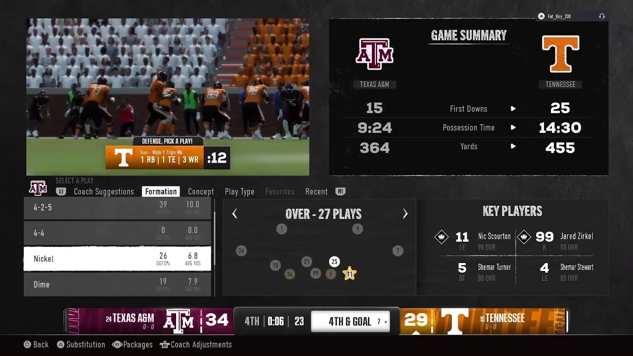 24 Texas AM vs 15 Tennessee YouTube