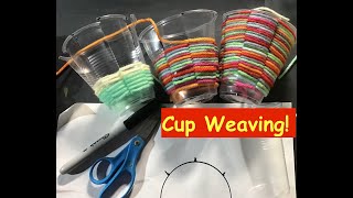 Cup Weaving #cupweaving #crafts #papercups #yarn #plasticcup #easyart #cupart #weaving #easyweaving