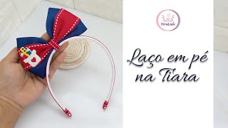 Laço em Pé na Tiara - Fita nº9