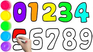123 for Kids || Let's Learn How to Draw, Paint, and Coloring Numbers 1 to 10 Easy for Kids.