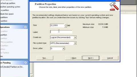 Create a Partition in Windows XP (Partition Magic)