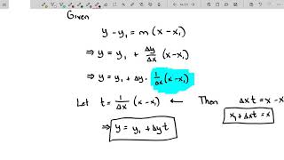 Plane Curves and Parametric Equations - Finding Parametric Equations for a Linear Equation
