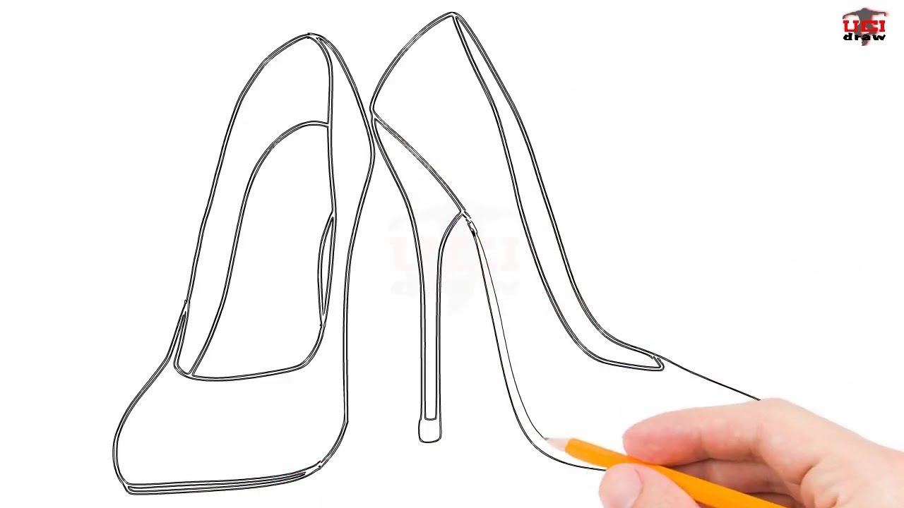 How To Draw Heels Front View