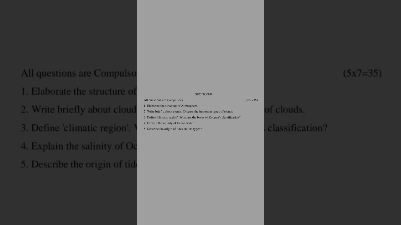 BA/BSc Sem 3rd Geography Question Paper CBCS Pattern Jammu University