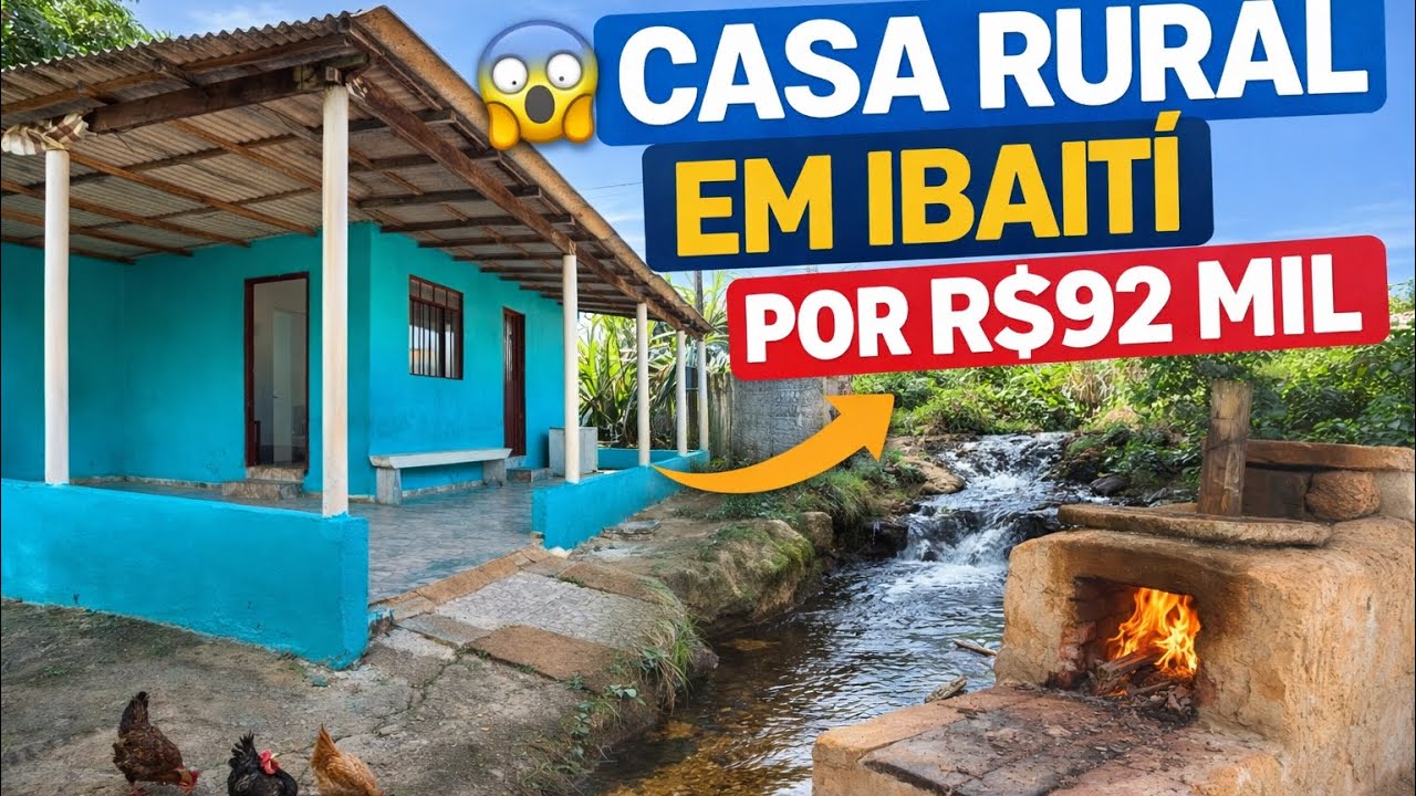Casa Rural em Ibaíti com Nascente e Fogão a Lenha por Apenas R$92 Mil