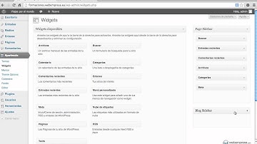 Curso Wordpress: 8 - manejo de los widgets