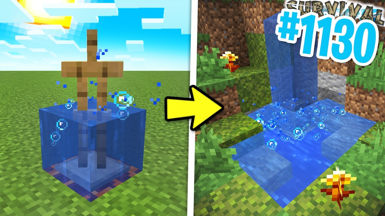 COME FARE una CASCATA REALISTICA - Minecraft ITA SURVIVAL #1130