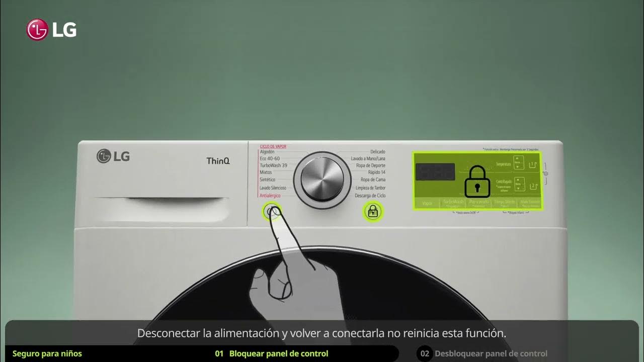 Cómo usar el de en tu lavadora LG Código CL - YouTube
