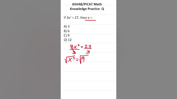 ASVAB/PiCAT Math Knowledge Practice Test Question: Solving Equations #acetheasvab with #grammarhero