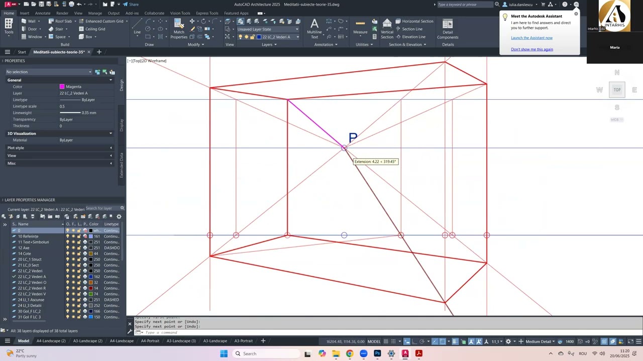 Primii pași - construcție perspectivă interioară UAUIM AI 2018