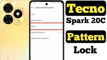 How to set pattern lock in Tecno Spark 20C || Tecno Spark 20C me pattern lock kaise lagaye ||