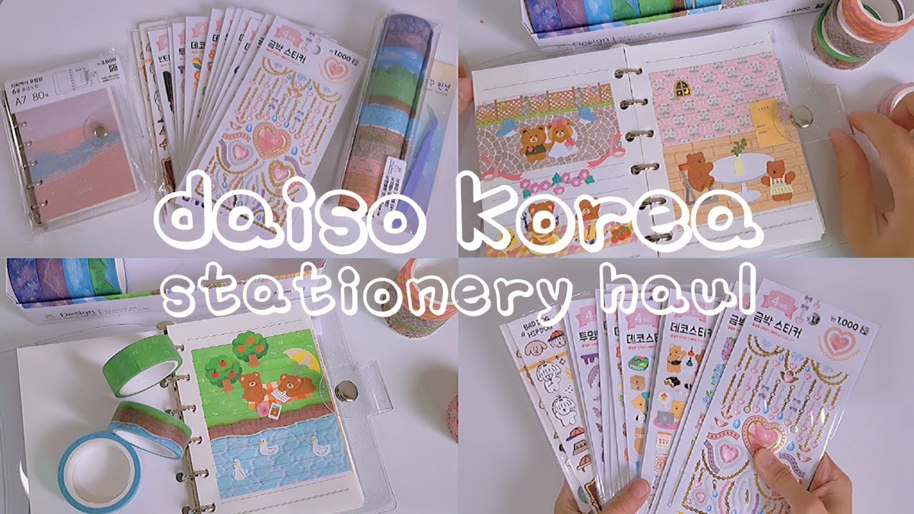 Shopping in Korea Vlog 🇰🇷 Daiso Stationery Haul 🌷 stickers